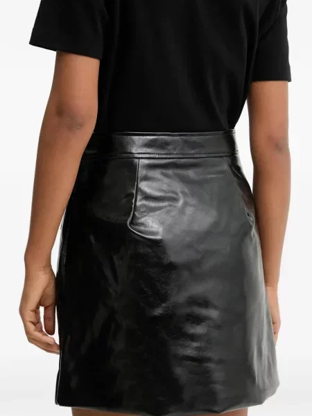 Fustă din piele Guess negru