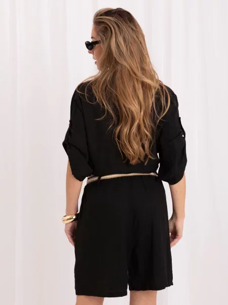 Cu centură bermude Italy Moda negru