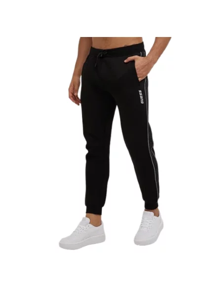 Spodnie dresowe GUESS Mickey Cuff Pant Jet Black XL czarne