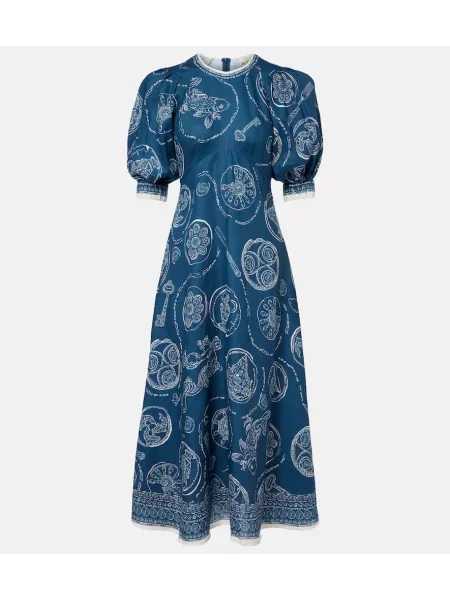 Rochie midi Alemais de in cu imagine albastru