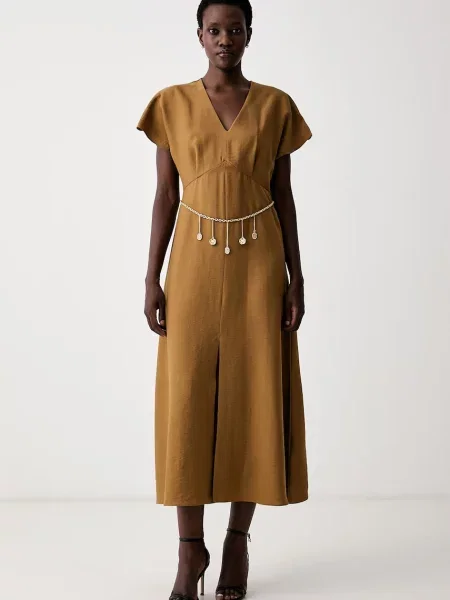 Marella rochie cu lyocell MLLORCHE maro
