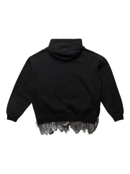 Hanorac cu glugă 4sdesigns cu pene negru