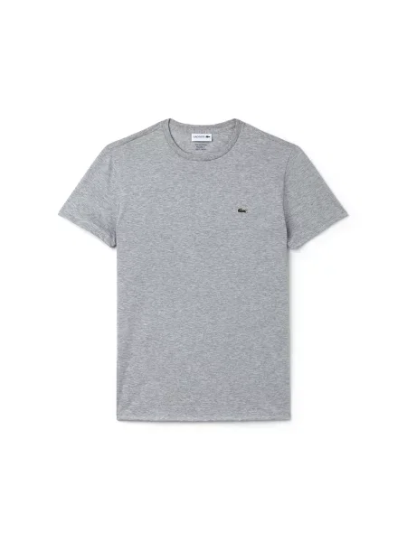 Lacoste T-Shirt Z Okrągłym Dekoltem Z Dżerseju Z Bawełny Pima szara