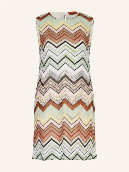Missoni Sukienka Z Dzianiny gruen różowa