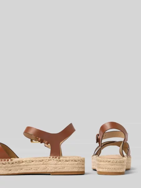 Lauren Ralph Lauren sandały na platformie skórzane Emeryn brązowe