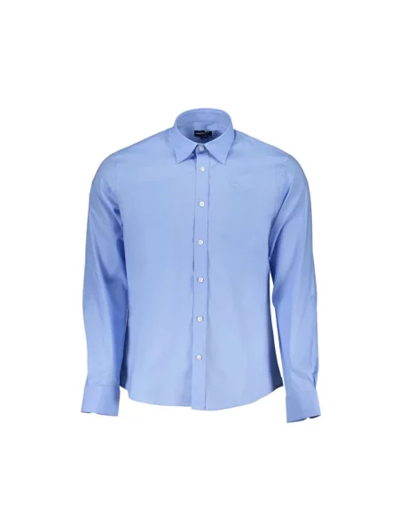 Koszula North Sails z długim rękawem z kołnierzykiem włoskim casual niebieska