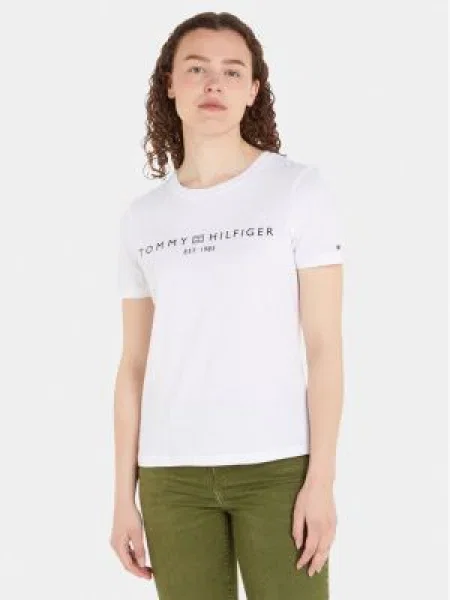 Tommy Hilfiger Tričko Logo biela