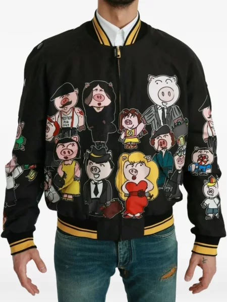Geacă bomber Dolce & Gabbana cu imagine negru