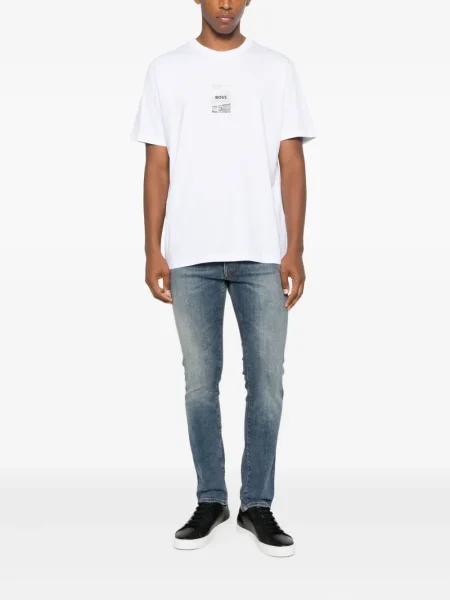 Tricou Boss cu imagine alb