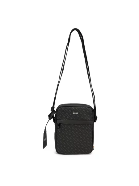 Torba crossbody Boss skórzana czarna