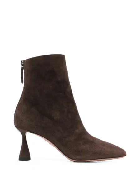 Cizme scurte Aquazzura din piele de căprioară maro