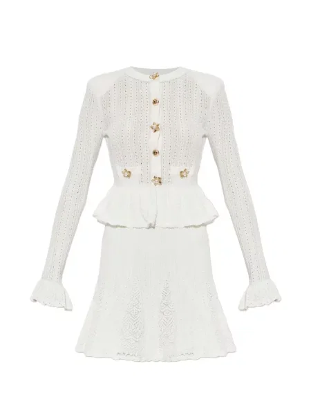 Rochie Self-portrait tricotate alb