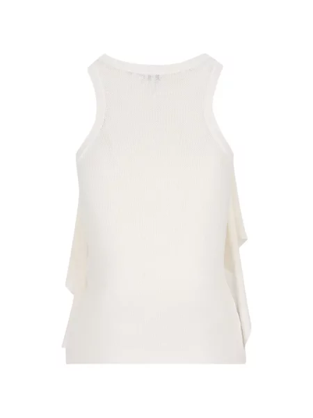 Top Loewe cu volane alb