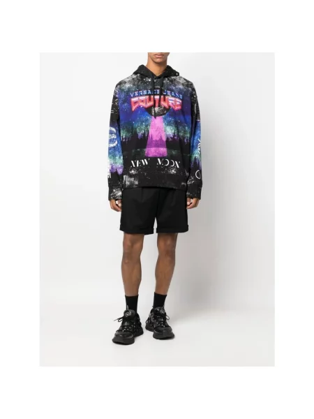 Bluza z kapturem Versace Jeans Couture z kapturem z nadrukiem ze sznurkiem