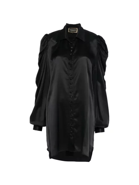 Cămașă Mitiliane Couture de mătase negru
