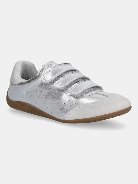 Кожени маратонки Steve Madden Flagship сребристо