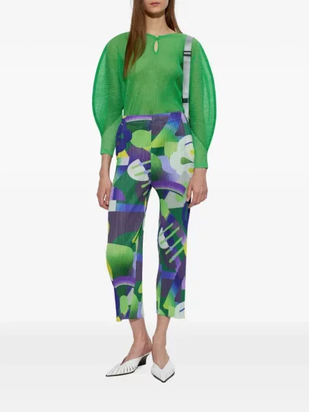 Bluză Pleats Please Issey Miyake verde