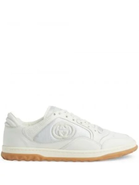 Sneakerși Gucci cu șireturi din dantelă alb