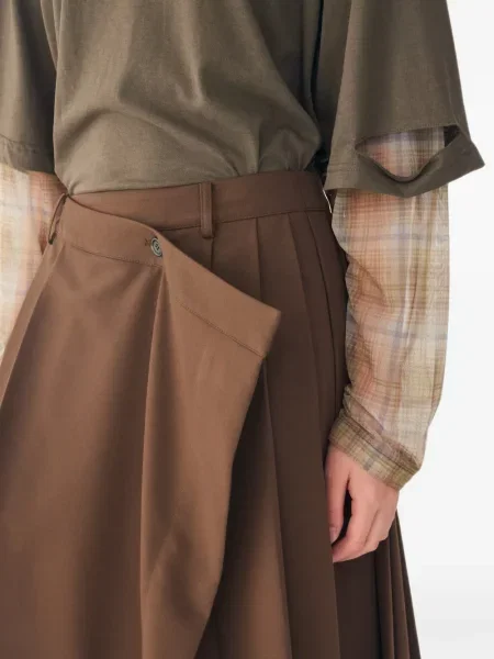 Midi sukňa Tomboy hnedá