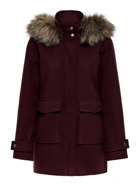 ONLY Palton de primăvară-toamnă ONLBLAKE burgundy roșu