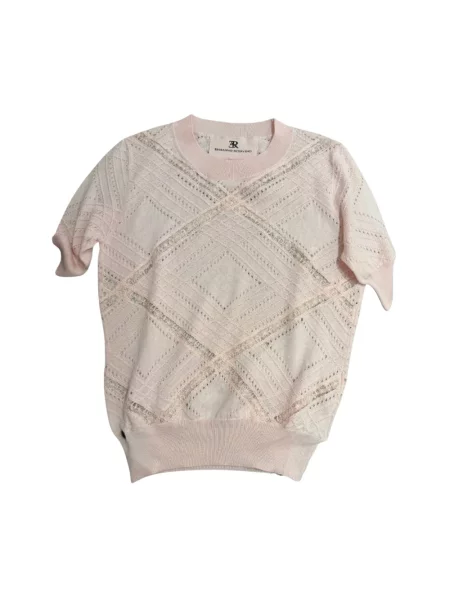 Sweter Ermanno Scervino z krótkim rękawem różowy
