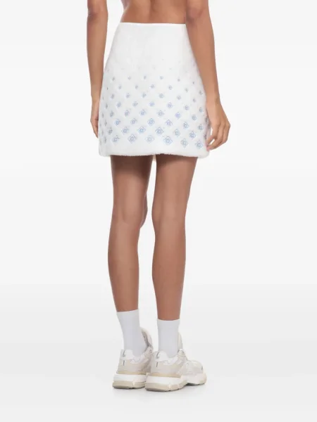 Fustă Casablanca cu model floral alb
