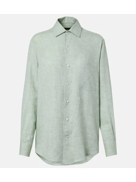 Cămașă Loro Piana de in verde