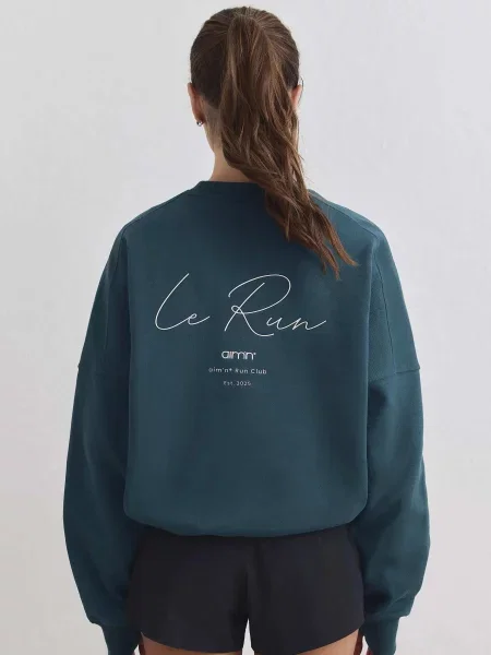 Bluza biegowa oddychająca odprowadzająca wilgoć Le Run lagunowa zielona