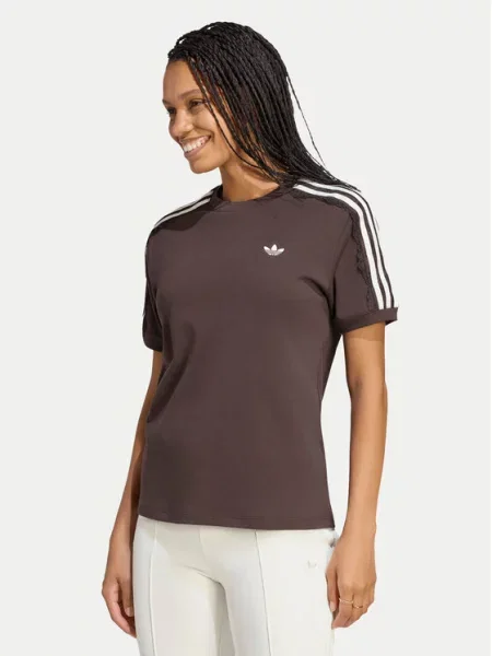 Adidas Tricou Lace 3 Stripes maro