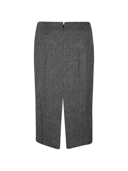 Fustă midi Sa Su Phi cu model herringbone gri