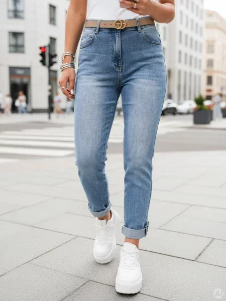Spodnie jeansowe slim fit SKINMONDO Dstreet niebieskie