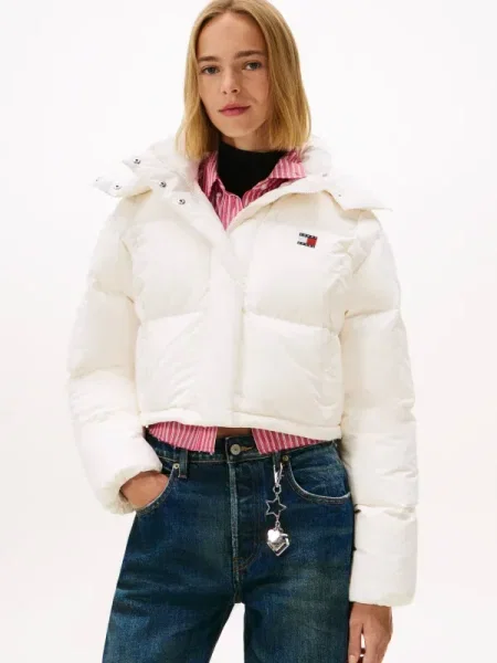 Tommy Jeans Geacă de puf ALASKA GRID | Cropped Fit