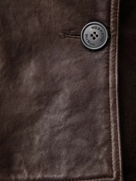 Кожаный короткий тренч Weekend Max Mara
