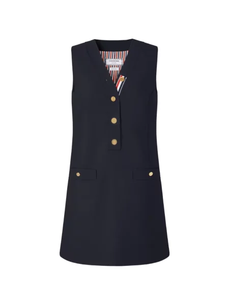 Rochie mini Thom Browne de lână albastru
