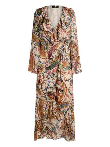 Rochie maxi Etro cu imagine cu model paisley de costum