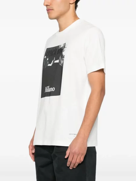 Tricou Emporio Armani cu imagine alb