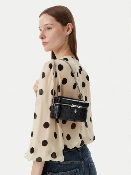 Torbica Tory Burch Charlie Embossed crna