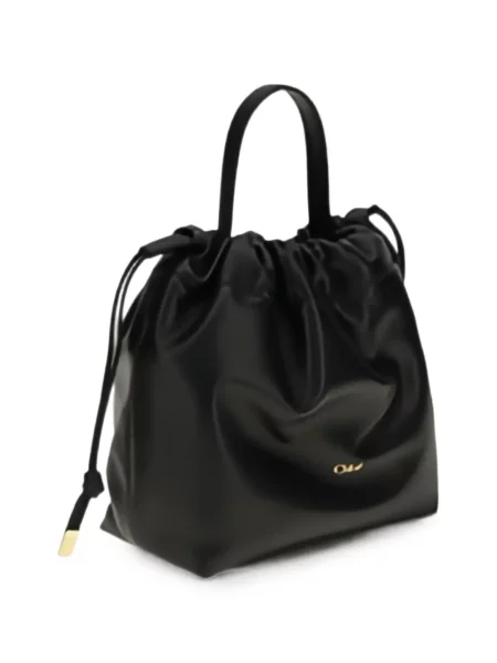 Geantă Chloé din piele cu cordon negru