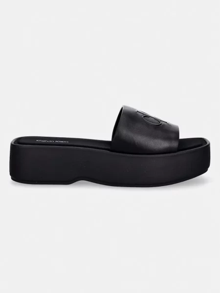 Calvin Klein De piele șlapi negru