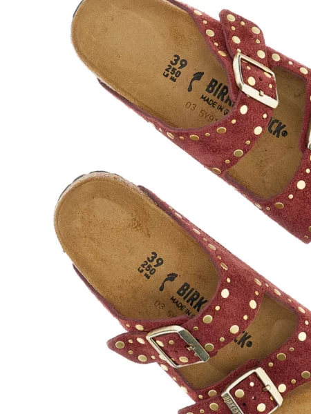 Sandale Birkenstock cu cataramă cu tepi roșu