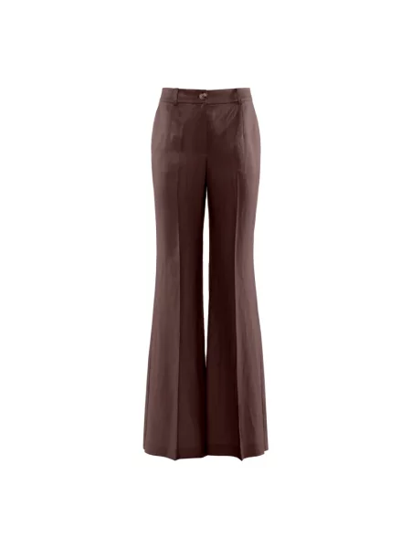 Lniane spodnie Nenette brązowe