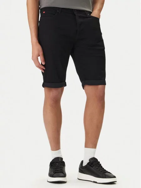 HUGO Jeans kratke hlače Tapered Fit črna