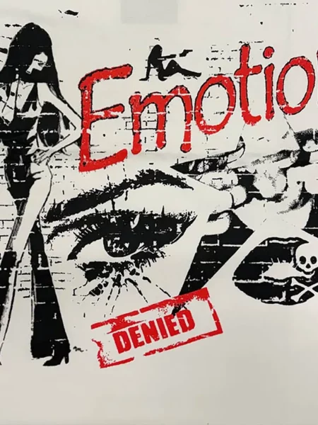 Vestă Mixed Emotion cu imagine alb