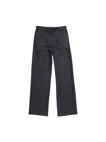 Spodnie Acne Studios wełniane w paski niebieskie
