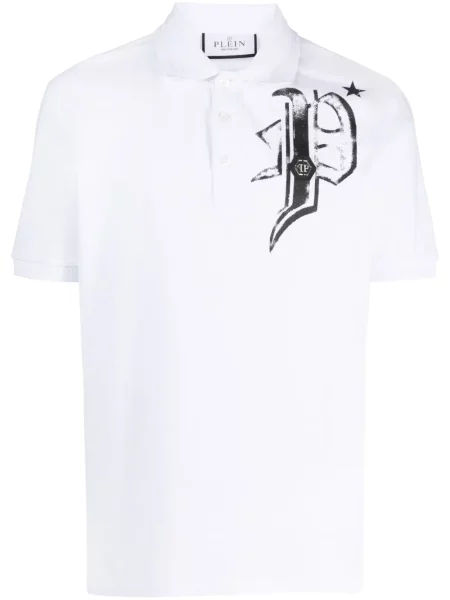 Polo Philipp Plein cu imagine alb