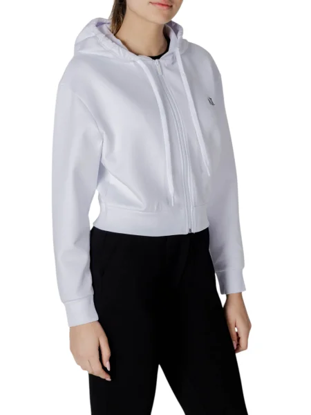 Bluza z kapturem Armani Exchange z kapturem o krotszym kroju biała