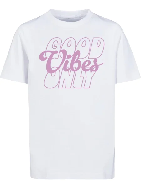Mister Tee Tricou Good Vibes Only roz eozină alb