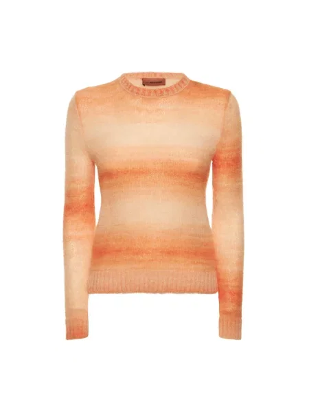 Sweter Missoni wełniany z długim rękawem pomarańczowy