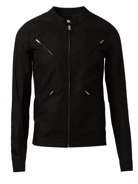 Geacă Rick Owens cu guler de stand-up negru