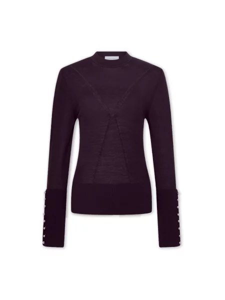 Sweter Rabanne wełniany fioletowy